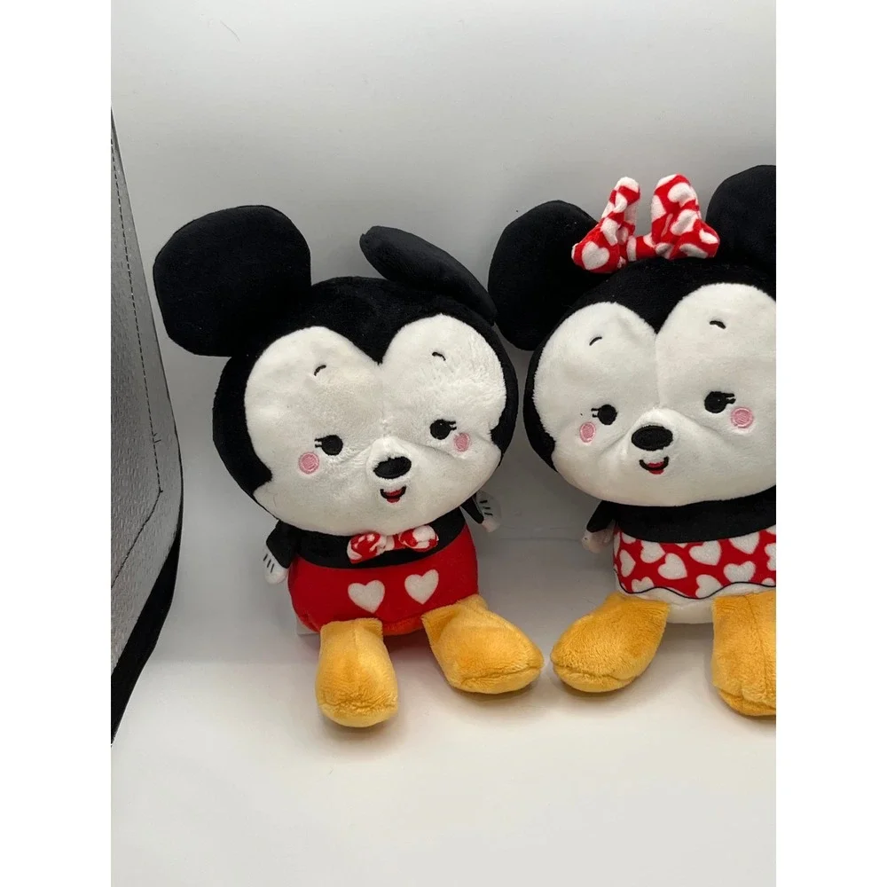 Hallmark Disney Mickey Minnie Mouse Plush Set Heart Valentine Red Black White